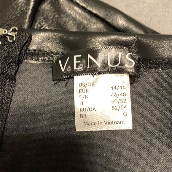 NWOT VENUS FAUX BLACK LEATHER STRAPLESS TOP - Picture 7 of 8